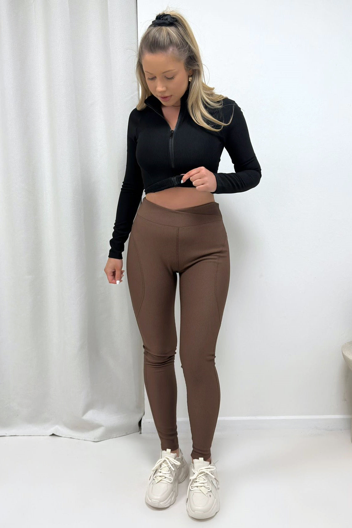 Premium Ribbed Jersey Slim Leg Trouser with Crossover Waistband - 4 co –  The Suga Babe Clothing