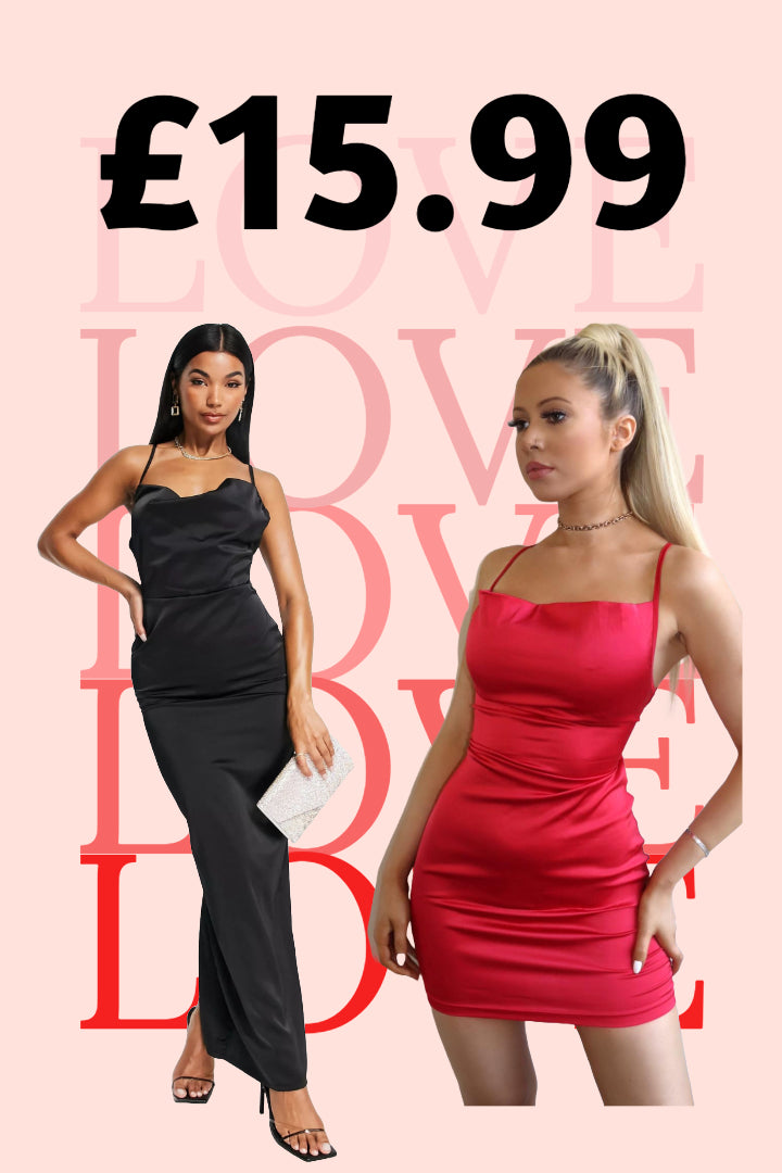 The Night & The Fire: Black Maxi & Red Mini Dress Gift Box Bundle